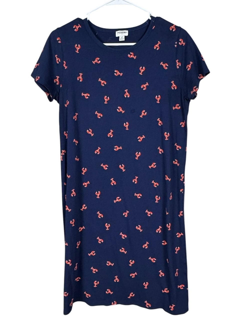 J Crew Womens Lobster T Shirt Dress Size XS Coastal Beach Fisherman Nautical - Picture 3 of 6